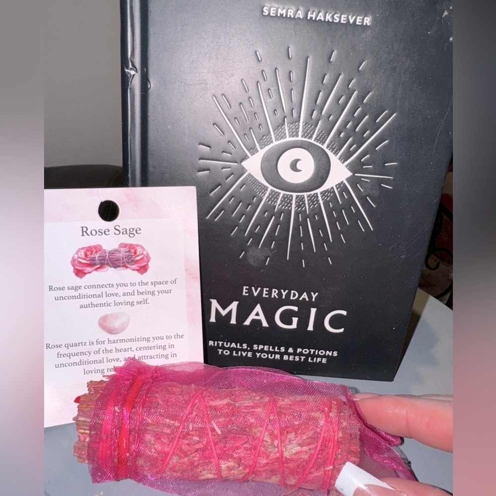 Everyday Magic: Rituals, Spells & Potions w rose sage and quartz bundle